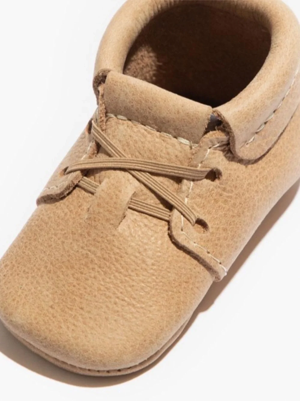 Freshly Picked Tan Leather Baby Moccasins in Box